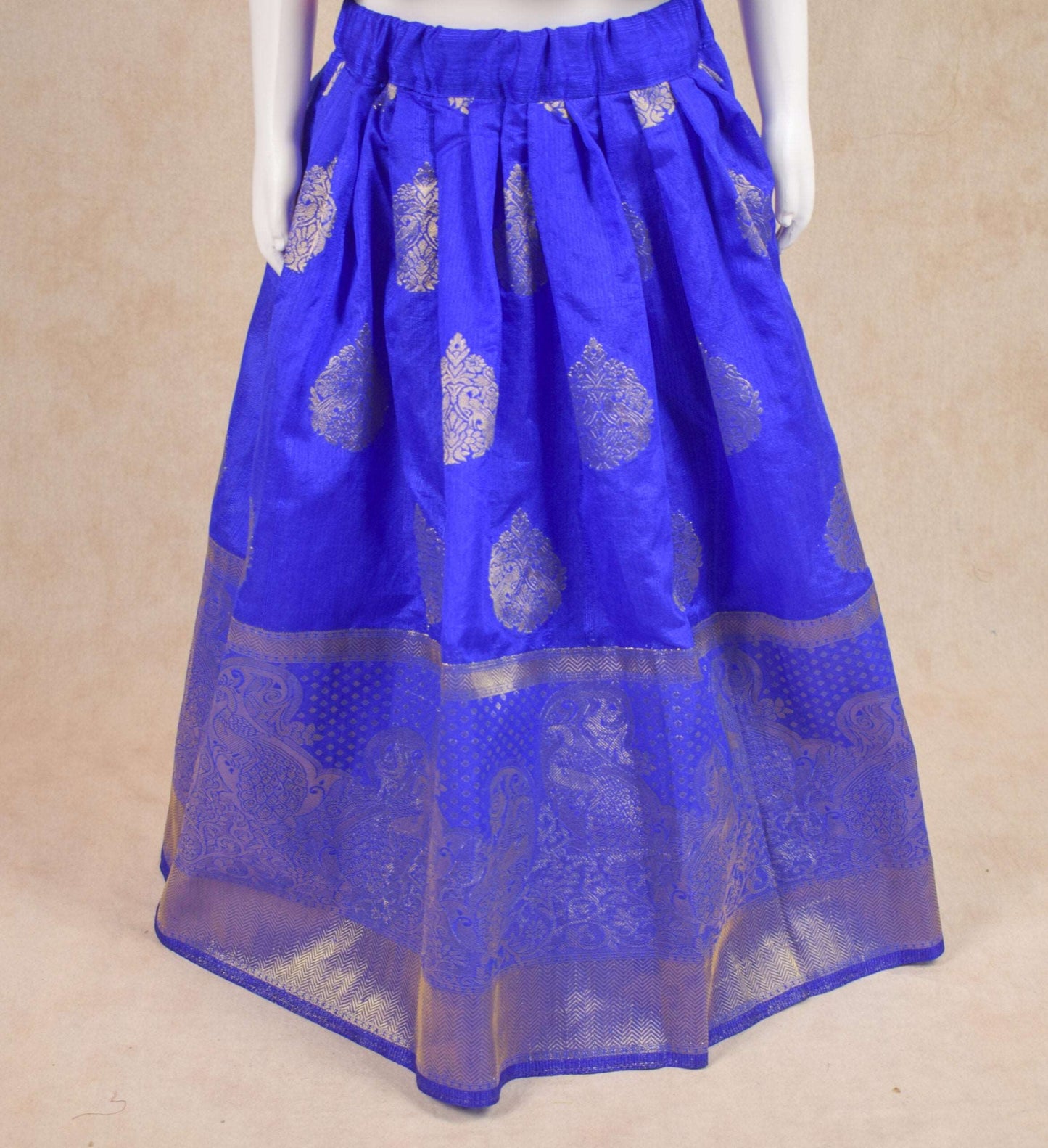 Designer Brocade Silk Top and Brocade Skirt Lehenga - KANHASAREE