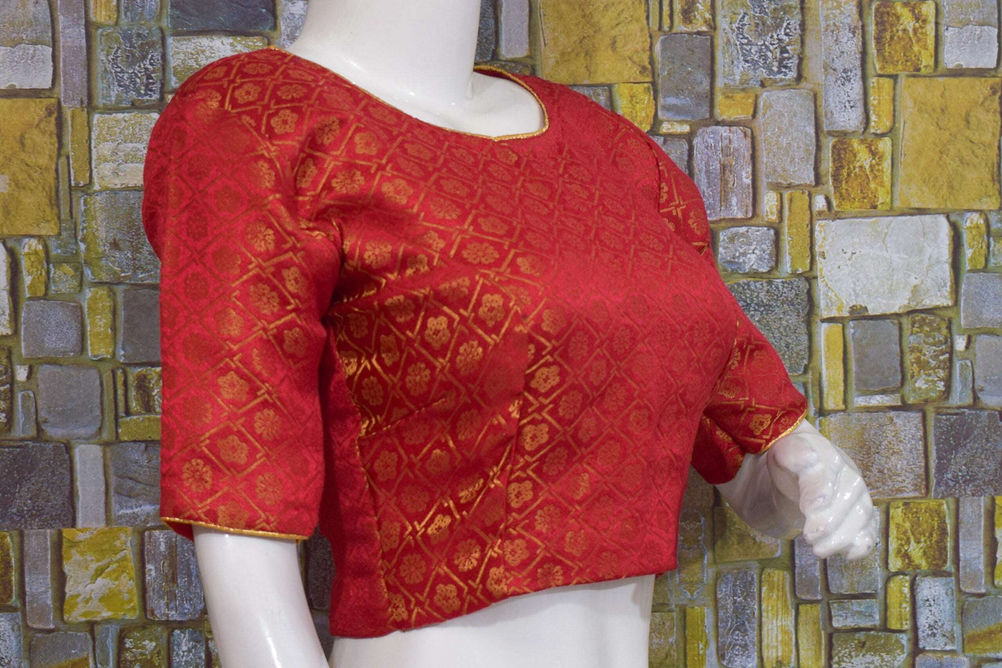 Banarasi brocade ready to wear indian saree Blouse, Crop Top For Women, Blouse for saree or lehenga choli - KANHASAREE