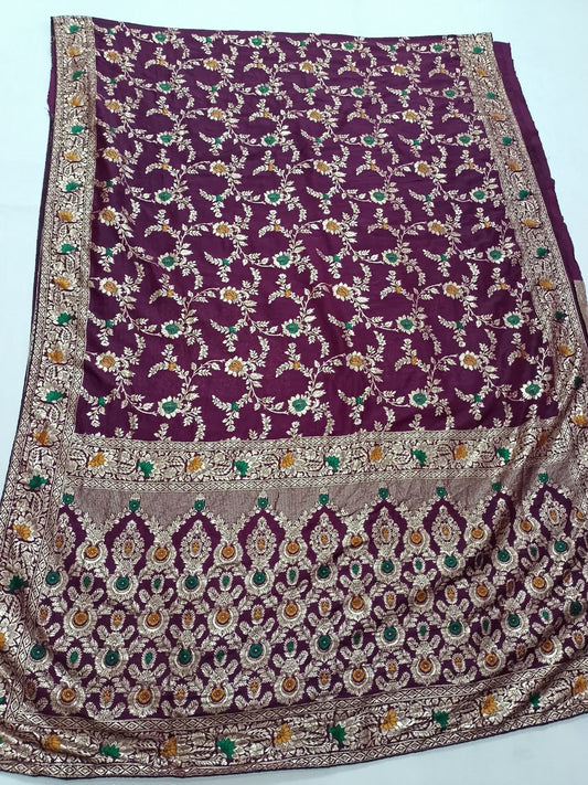 Pure Dola Silk Full Jaal Work Banarasi Weaving Saree with Heavy Pallu and Blouse – Traditional Wear - Kanhasarees by ksds