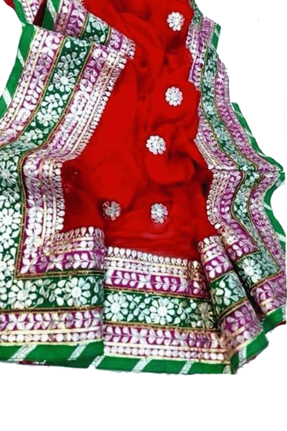 Beautiful Heavy Handwork Gota Patti Border Pure Georgette Saree - KANHASAREE