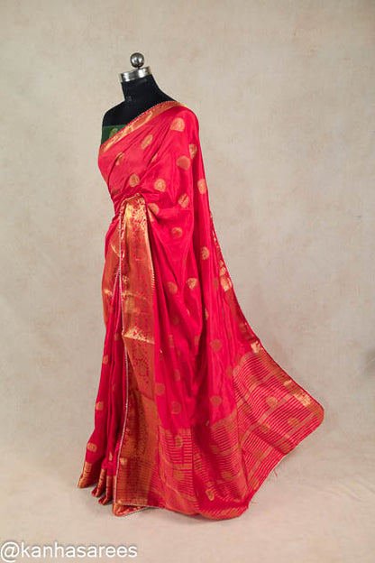 Silk zari weaving saree - KANHASAREE