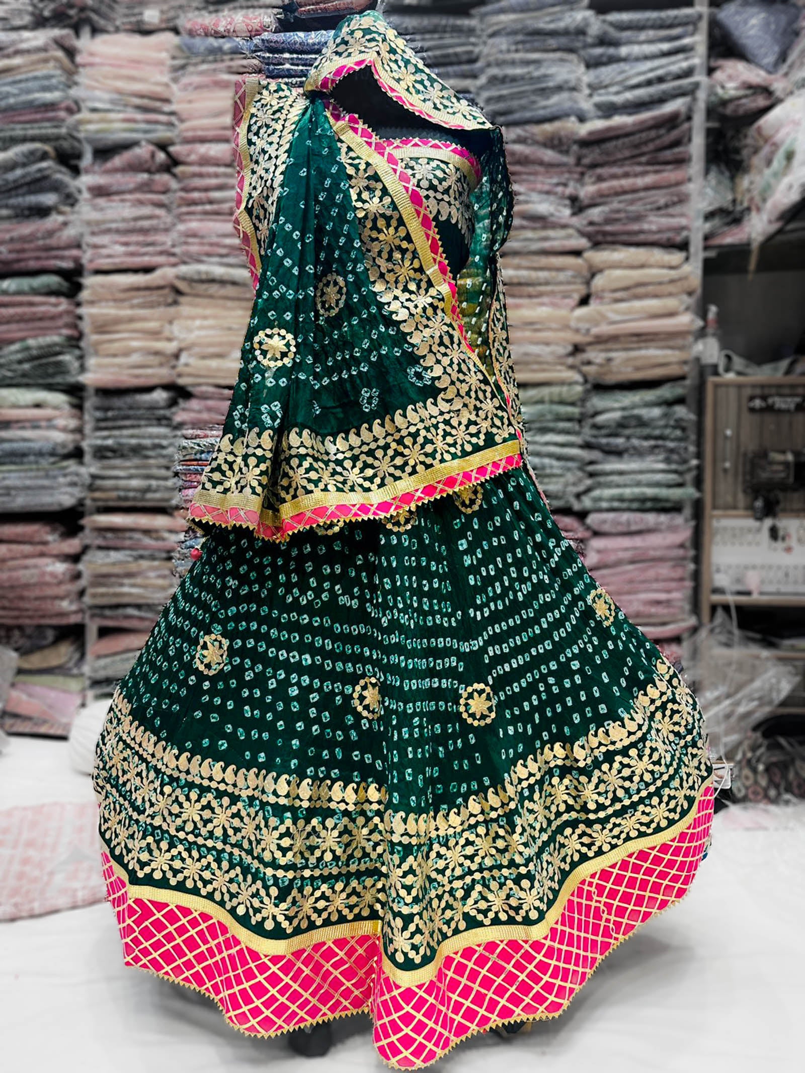 Buy Black Madras Silk Hand Embroidered Gota V Stripe Pattern Lehenga Set  For Women by Label Nitika Online at Aza Fashions.