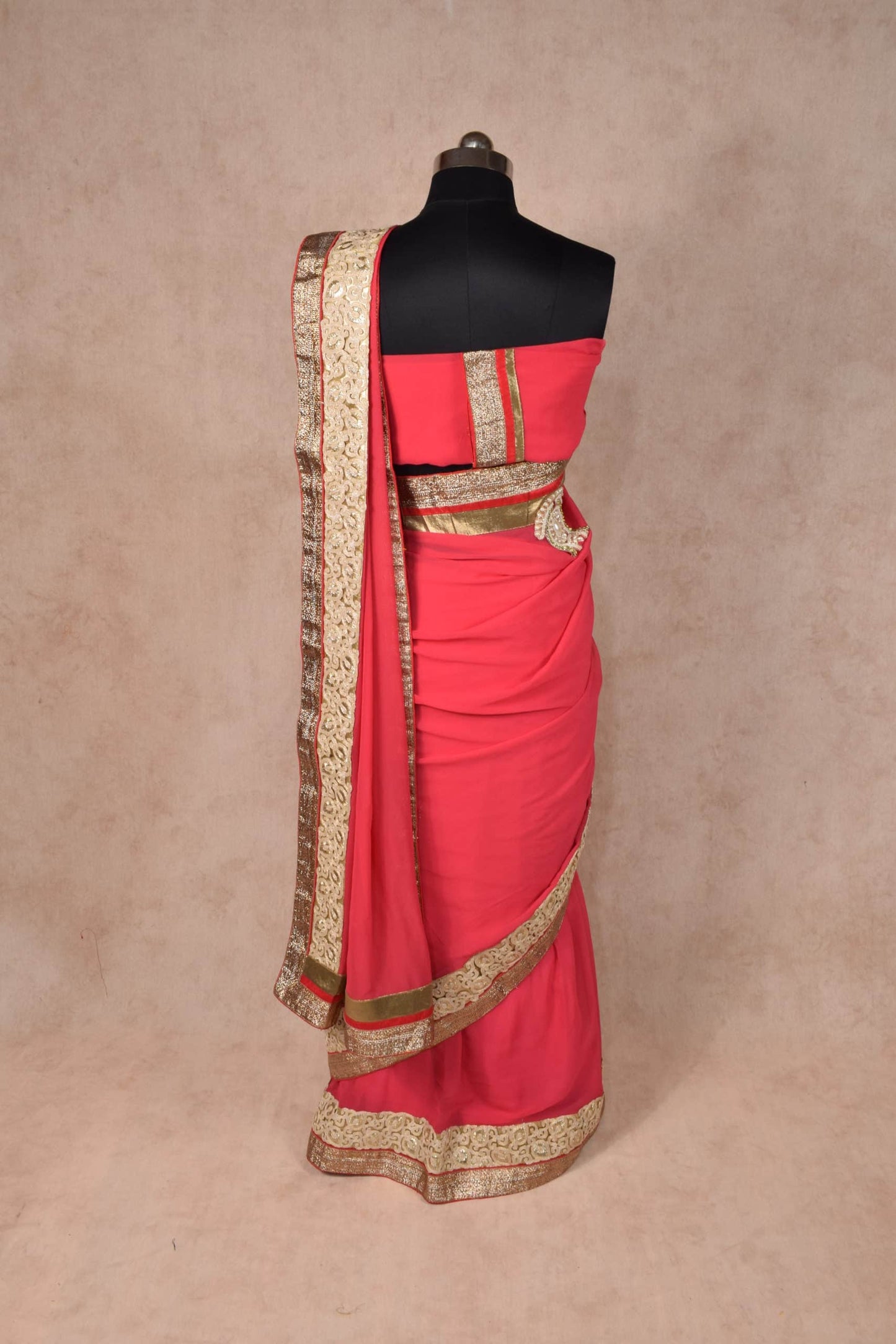 Pure Georgette Saree with Beautiful Zari Border - KANHASAREE