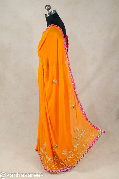 Pure georgette gota work saree - KANHASAREE