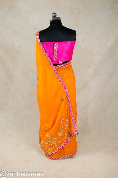 Pure georgette gota work saree - KANHASAREE