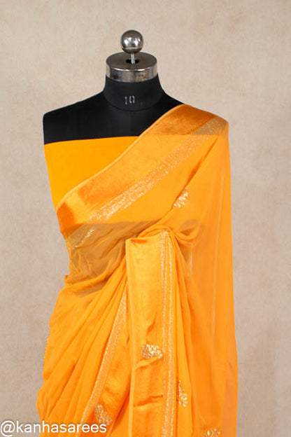 Pittan work georgette saree - KANHASAREE