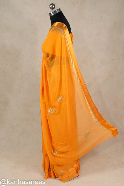 Pittan work georgette saree - KANHASAREE