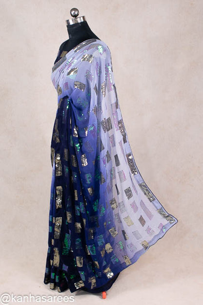 Pure georgette sequin work saree - KANHASAREE