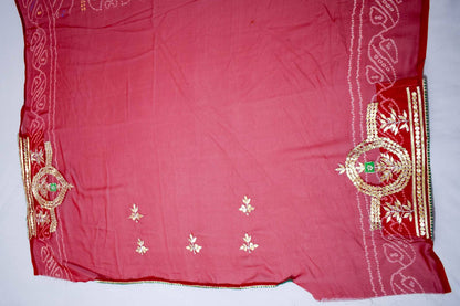 Bandhani gota patti saree in georgette - KANHASAREE