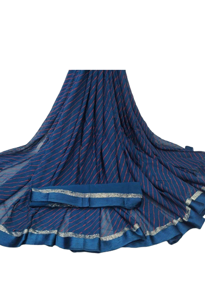 Pure Georgette Leheriya Saree - KANHASAREE