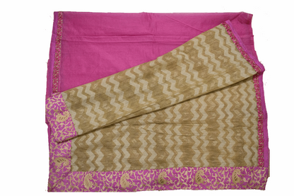 Designer Pure Supernet pink color Half-Half Saree - KANHASAREE