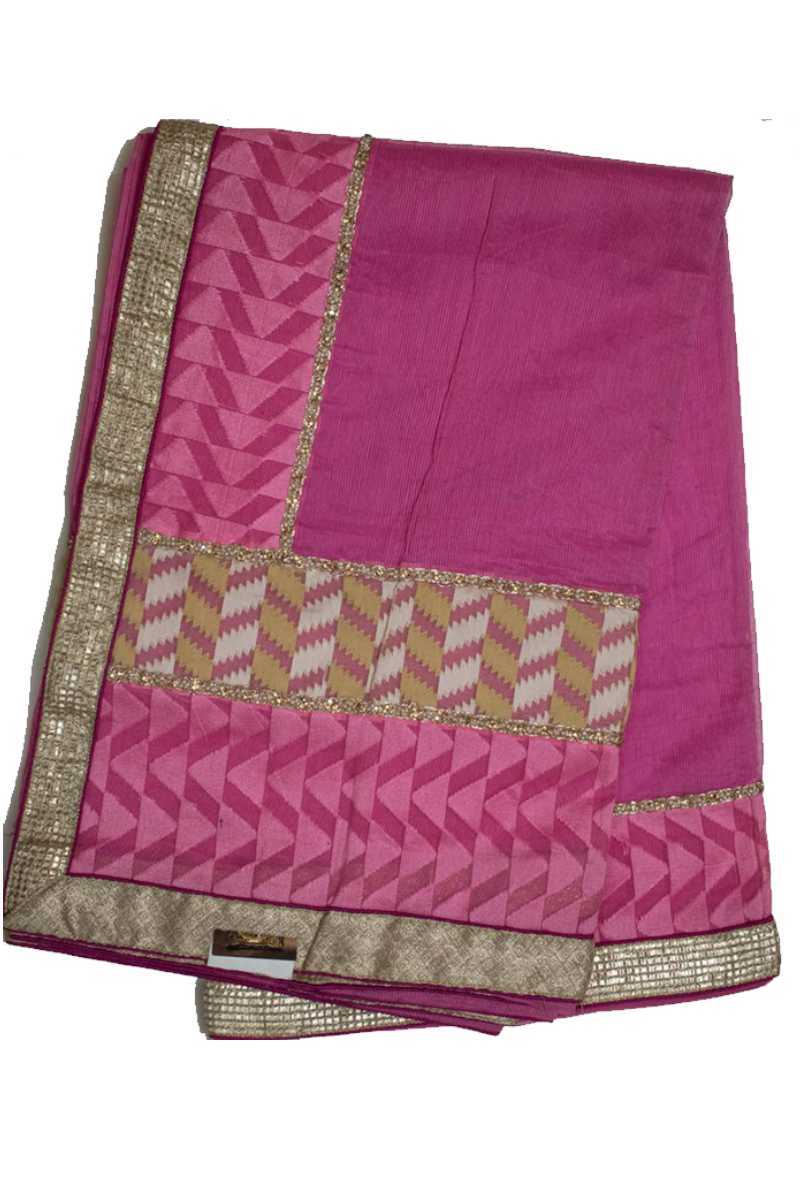 Pure Supernet Saree with pure chanderi and stone work - KANHASAREE