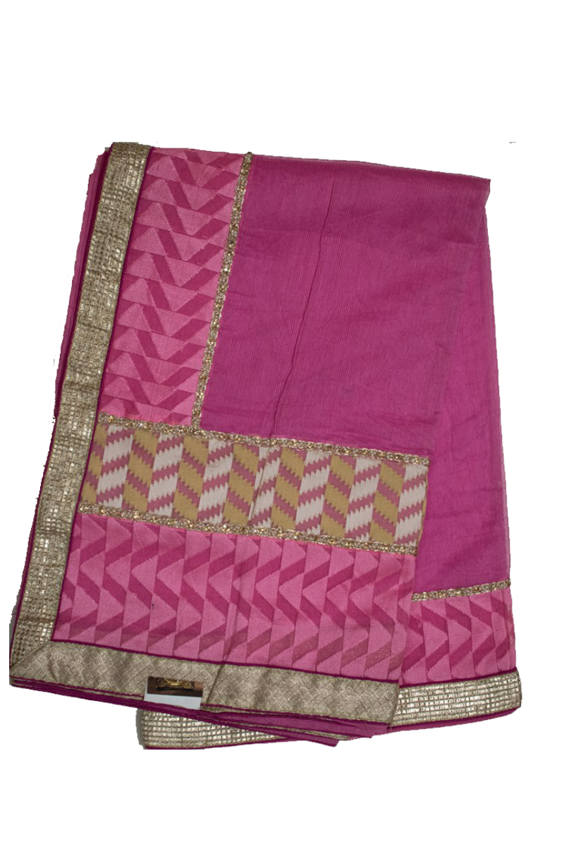 Pure Supernet Saree with pure chanderi and stone work - KANHASAREE