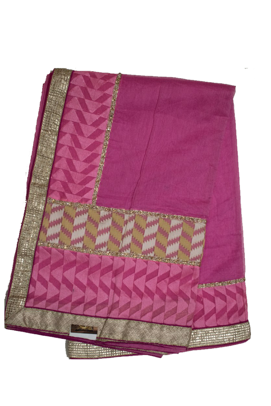Pure Supernet Saree with pure chanderi and stone work - Kanhasarees by ksds