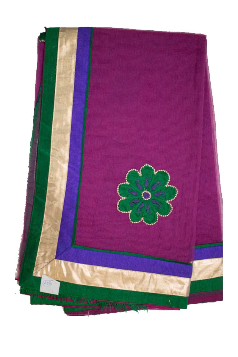 Half-Half Supernet saree with patch work and fancy border - KANHASAREE