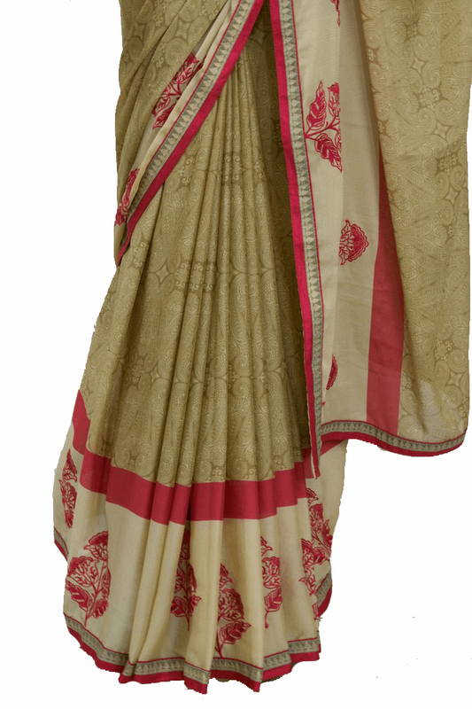 Beautiful Crepe Printed Saree with Embroidery work - Kanhasarees by ksds