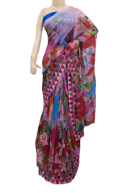 Trendy Georgette Digital Printed Casual Wear Saree - KANHASAREE