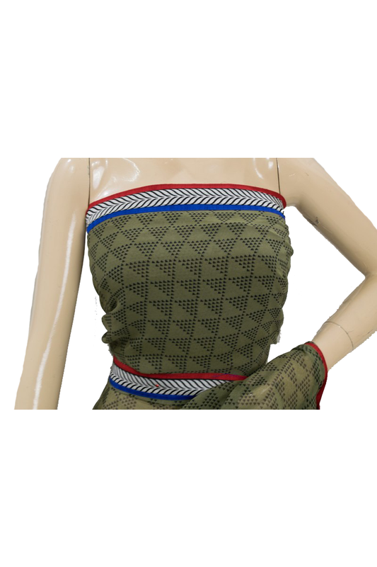 Georgette Printed Saree with Embroidery work Border - Kanhasarees by ksds