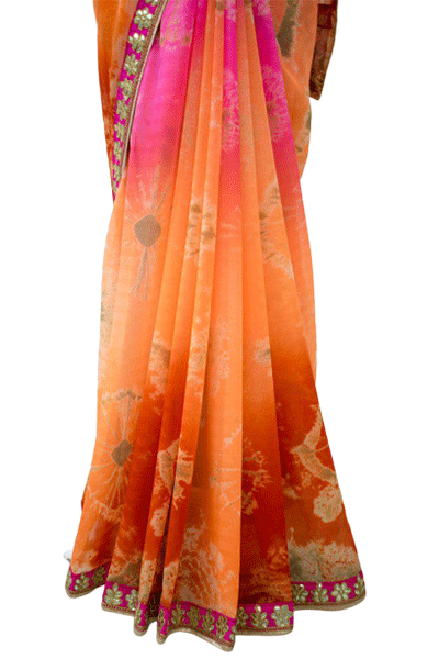 Designer Shibori Print Georgette Saree - KANHASAREE