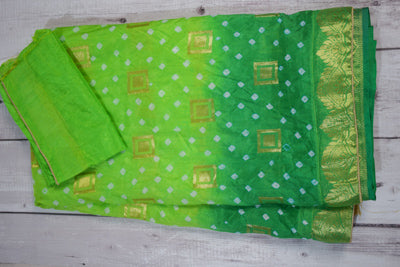 Green Gharchola Saree in Art silk - KANHASAREE