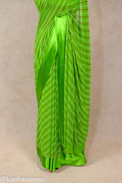 Pure georgette jaipuri leheriya saree for mehandi - Kanhasarees by ksds