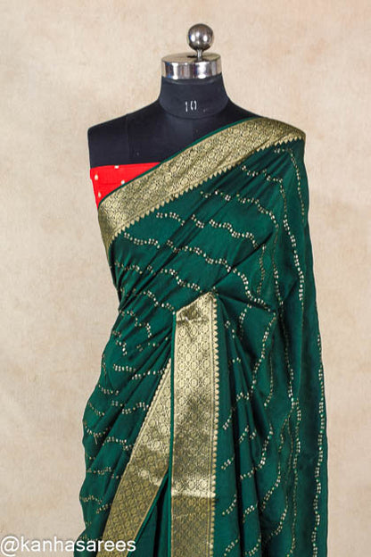 Dola silk sequence thread work zari border saree - KANHASAREE