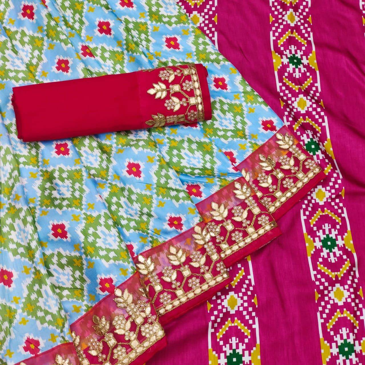 Designer patola print gotapatti saree - KANHASAREE