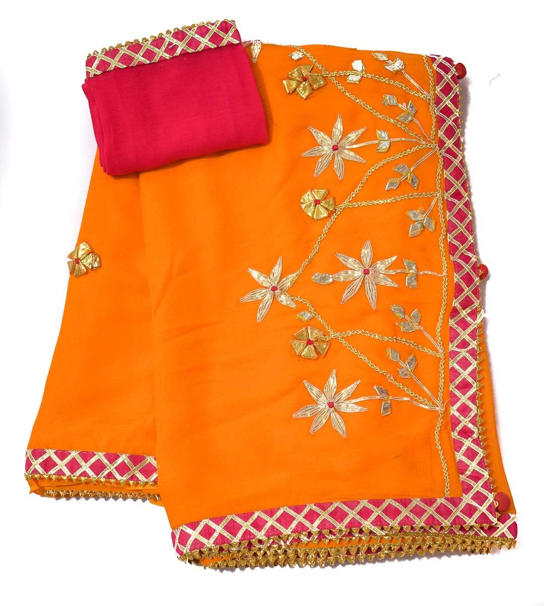 Buy Lavender Gotapatti Tissue Saree - Koskii