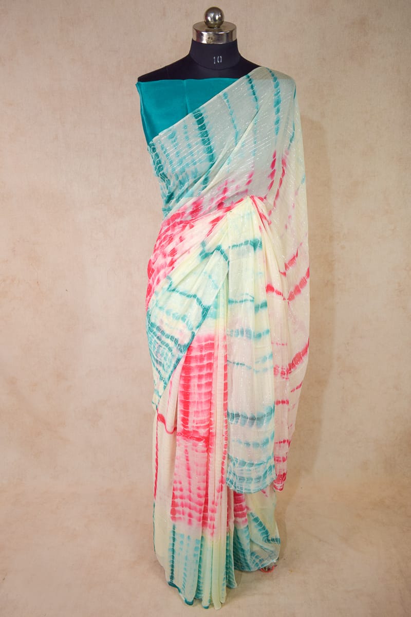 Pure Georgette Light Shibpur Tie Dye Saree - KANHASAREE