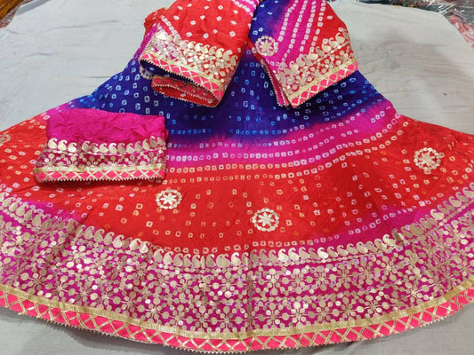 Bandhej Lehanga Chunni - Multi-Colored Rajasthani Beauty - KANHASAREE