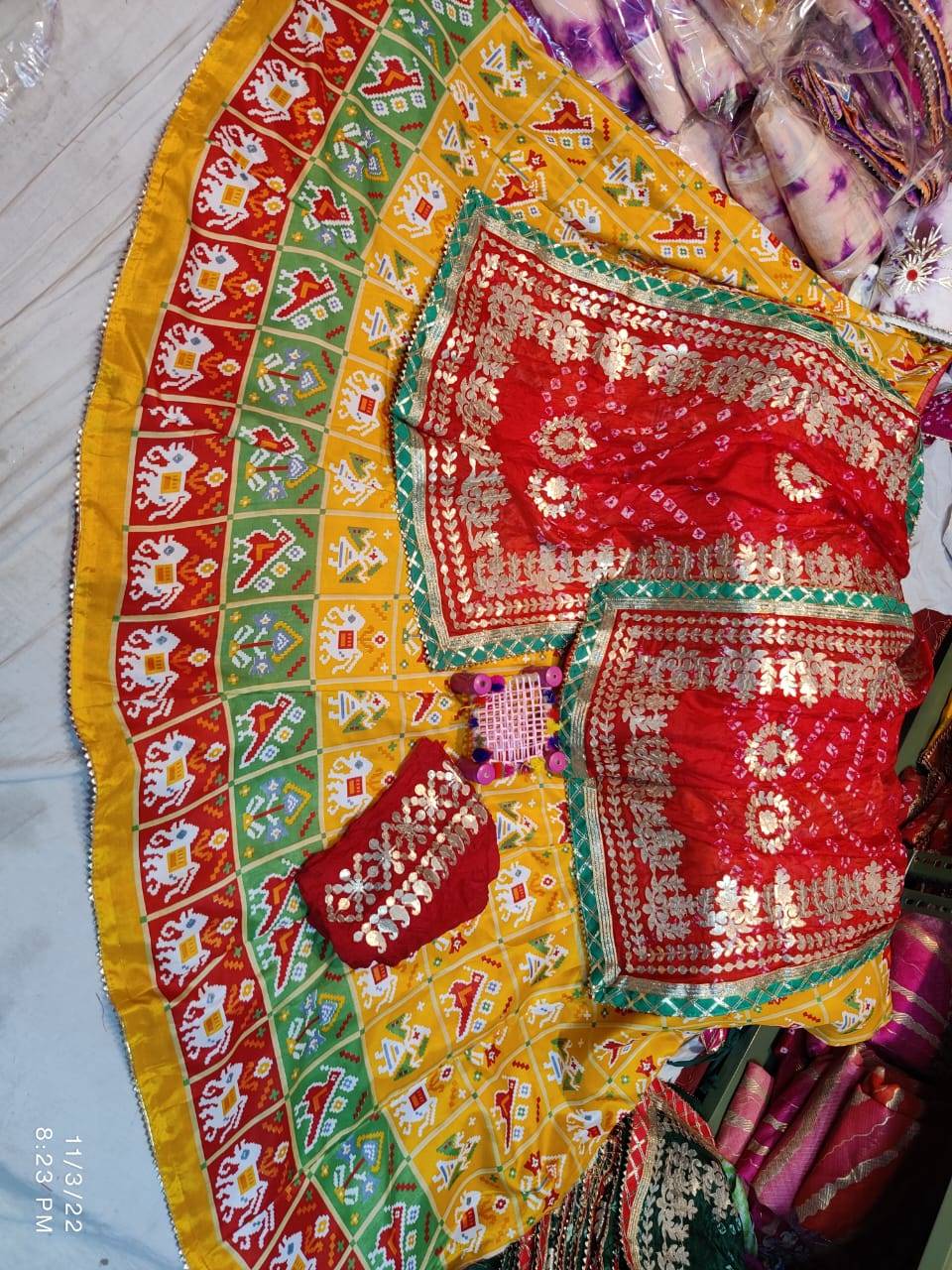 Dola Silk Bandhej Lehenga - A Vibrant Rajasthani Delight - KANHASAREE