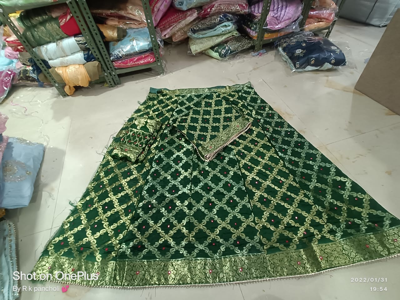 Handmade Bandhej Ghatchola Lehengas - Rajasthani Mirror &amp; Gota Patti Work - KANHASAREE