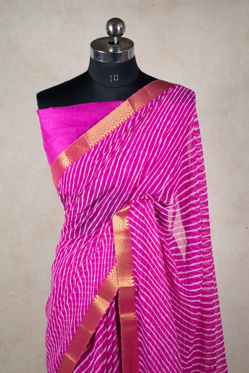 Georgette Leheriya Saree - KANHASAREE