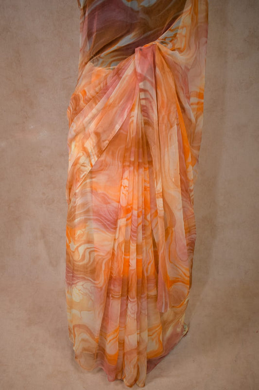 Soft Chiffon Shibori Print Saree - Kanhasarees by ksds