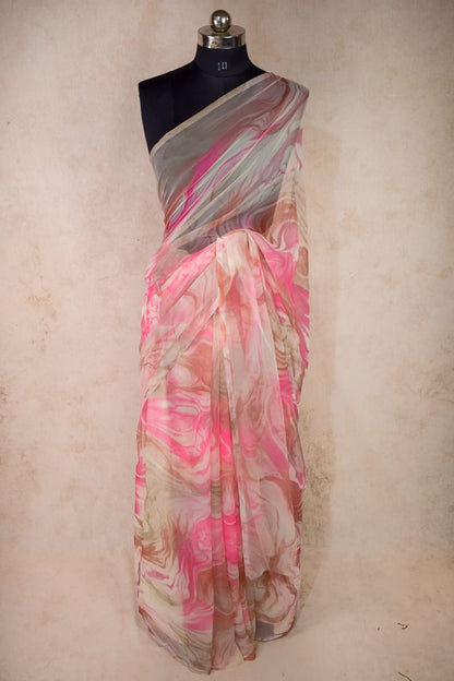 Soft Chiffon Shibori Print Saree - KANHASAREE