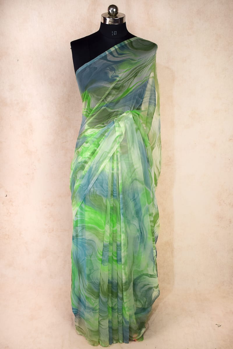 Soft Chiffon Shibori Print Saree - KANHASAREE