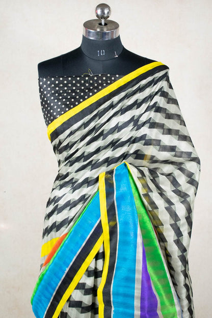 Cotton Silk Saree with Digital Print - KANHASAREE