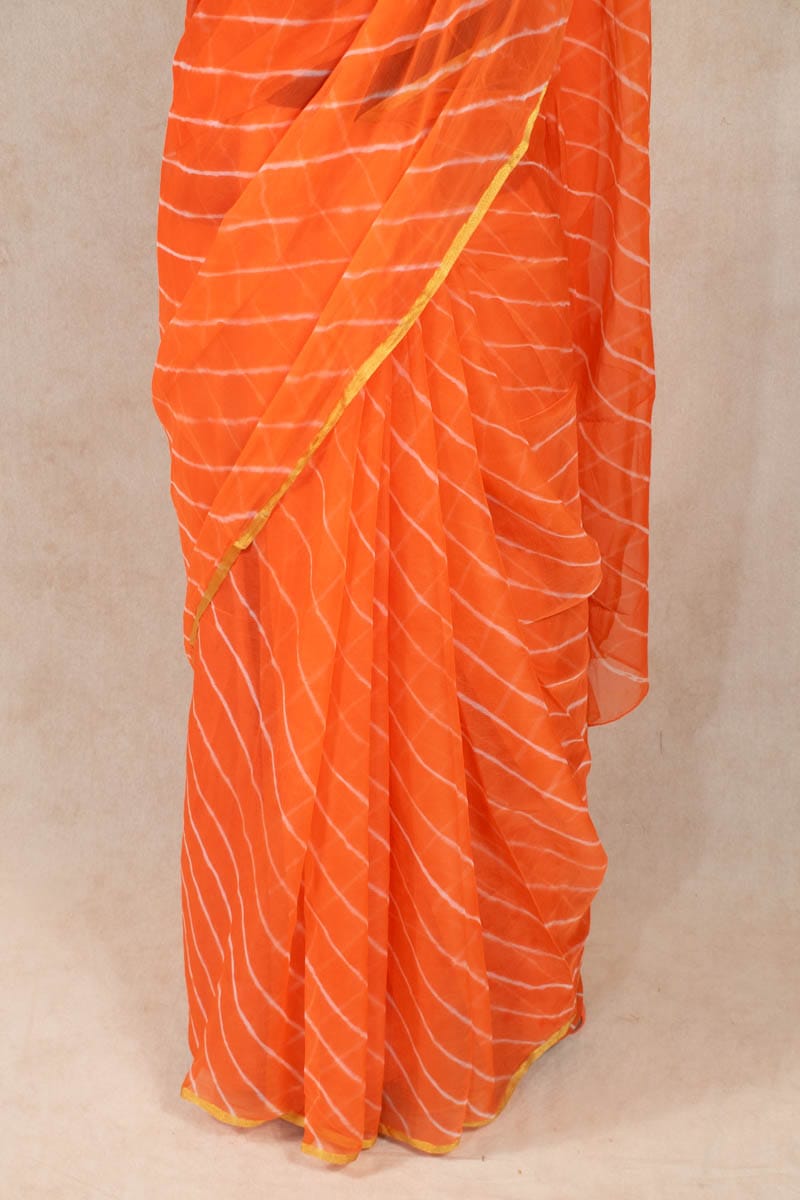 Nazneen Chiffon Jaipuri Hand Dyed Tie n Dye Leheriya Saree - KANHASAREE