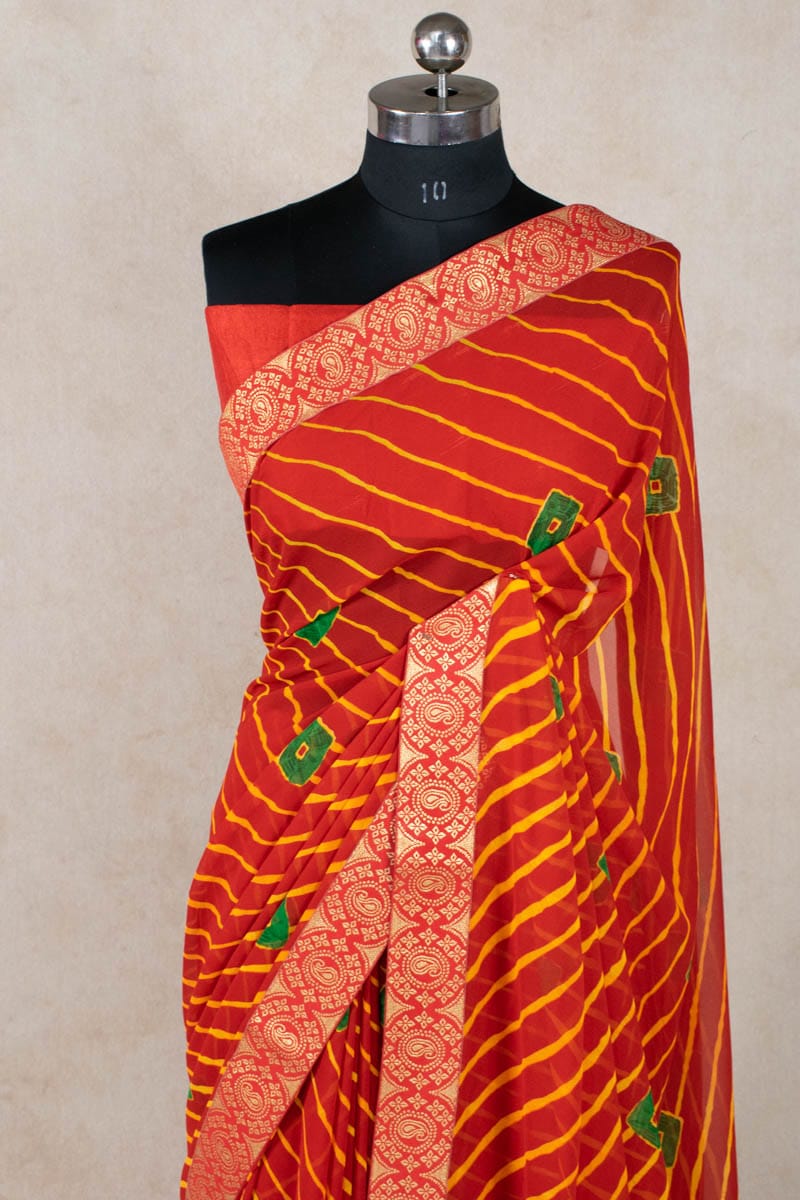 Leheriya Bandhani Saree in Georgette - Pure Elegance Unleashed - KANHASAREE