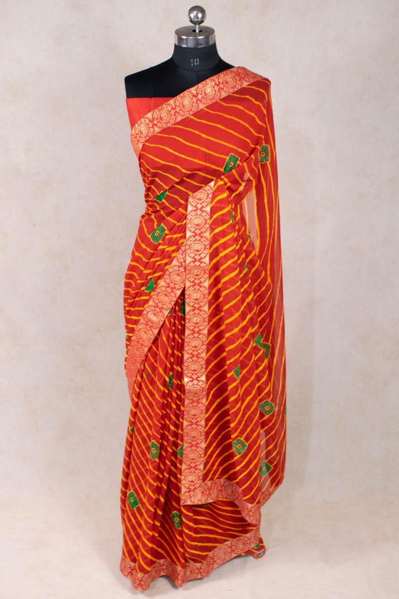 Leheriya Bandhani Saree in Georgette - Pure Elegance Unleashed - KANHASAREE