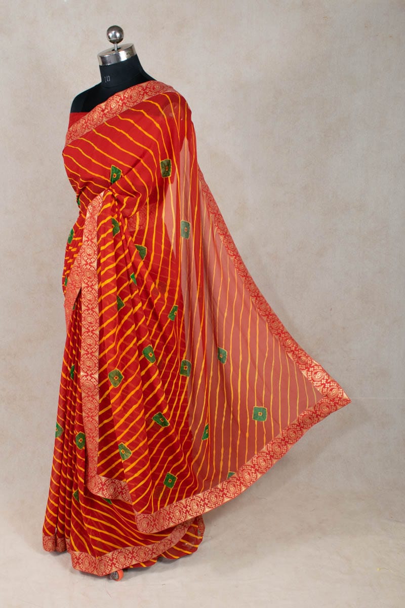 Jodhpuri Chiffon Leheriya Saree – Priyaz Gallery