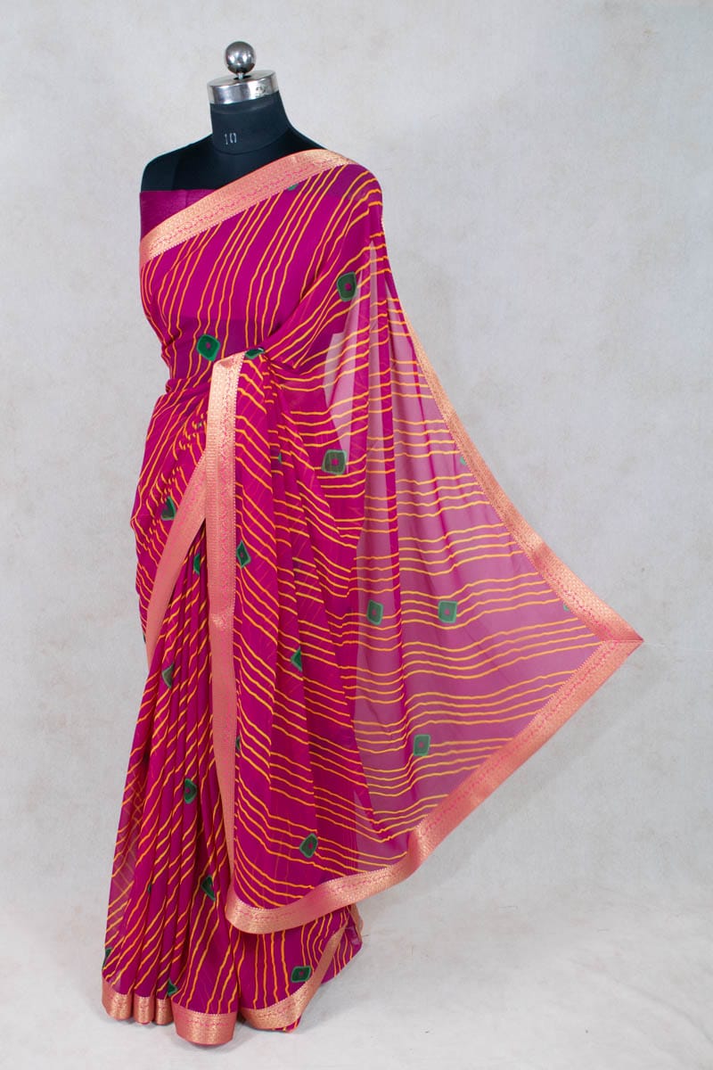 Leheriya Bandhani Saree in Georgette - Pure Elegance Unleashed - KANHASAREE