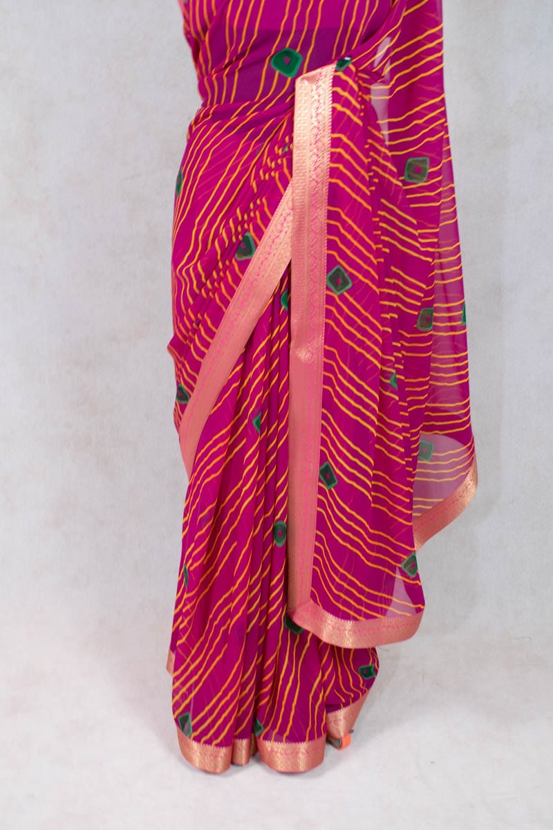 Leheriya Bandhani Saree in Georgette - Pure Elegance Unleashed - KANHASAREE