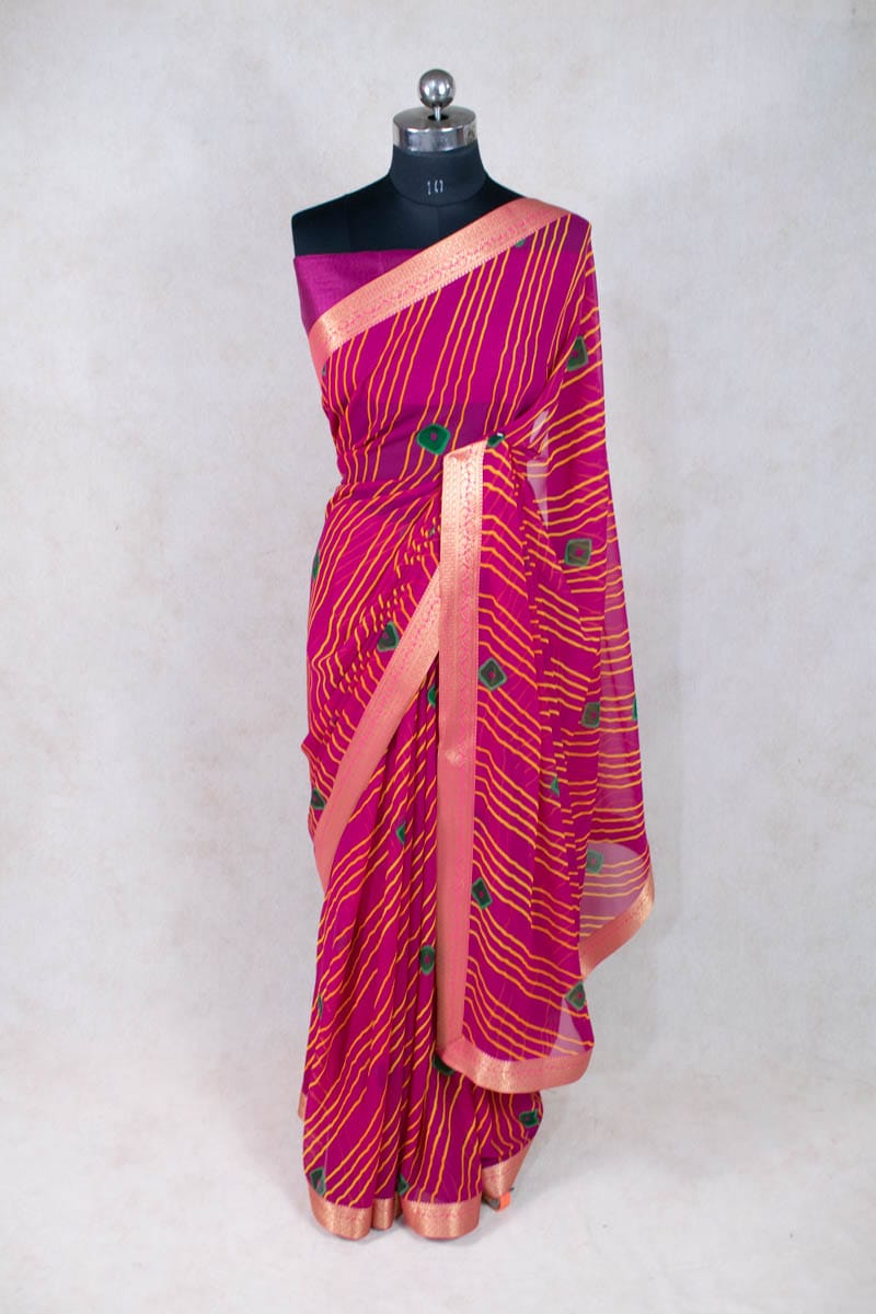 Leheriya Bandhani Saree in Georgette - Pure Elegance Unleashed - KANHASAREE