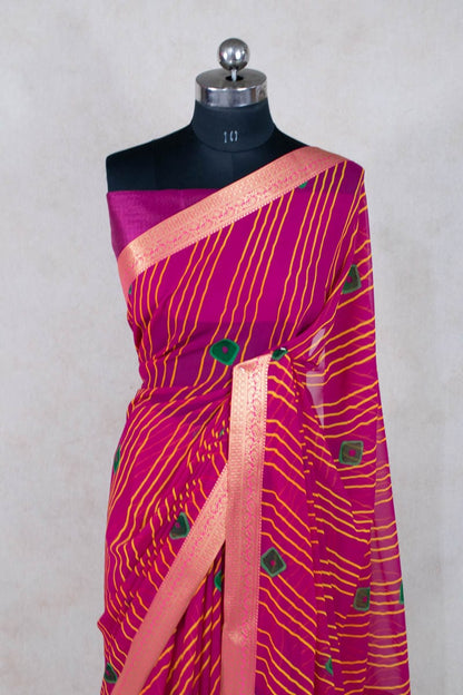 Leheriya Bandhani Saree in Georgette - Pure Elegance Unleashed - KANHASAREE