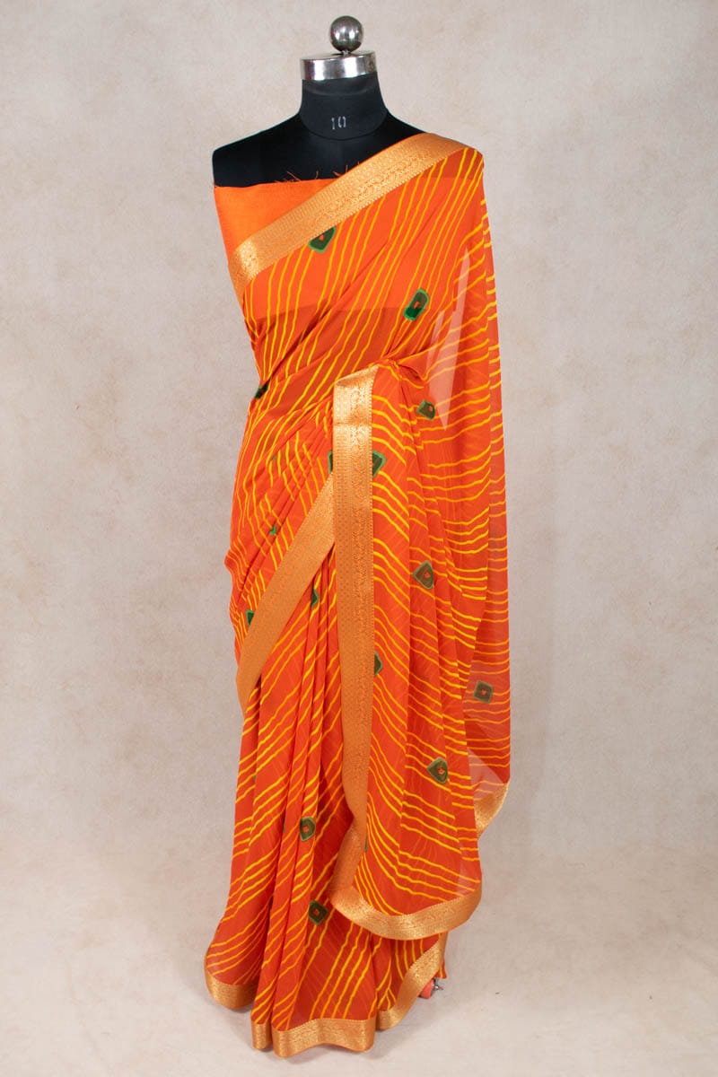 Leheriya Bandhani Saree in Georgette - Pure Elegance Unleashed - KANHASAREE