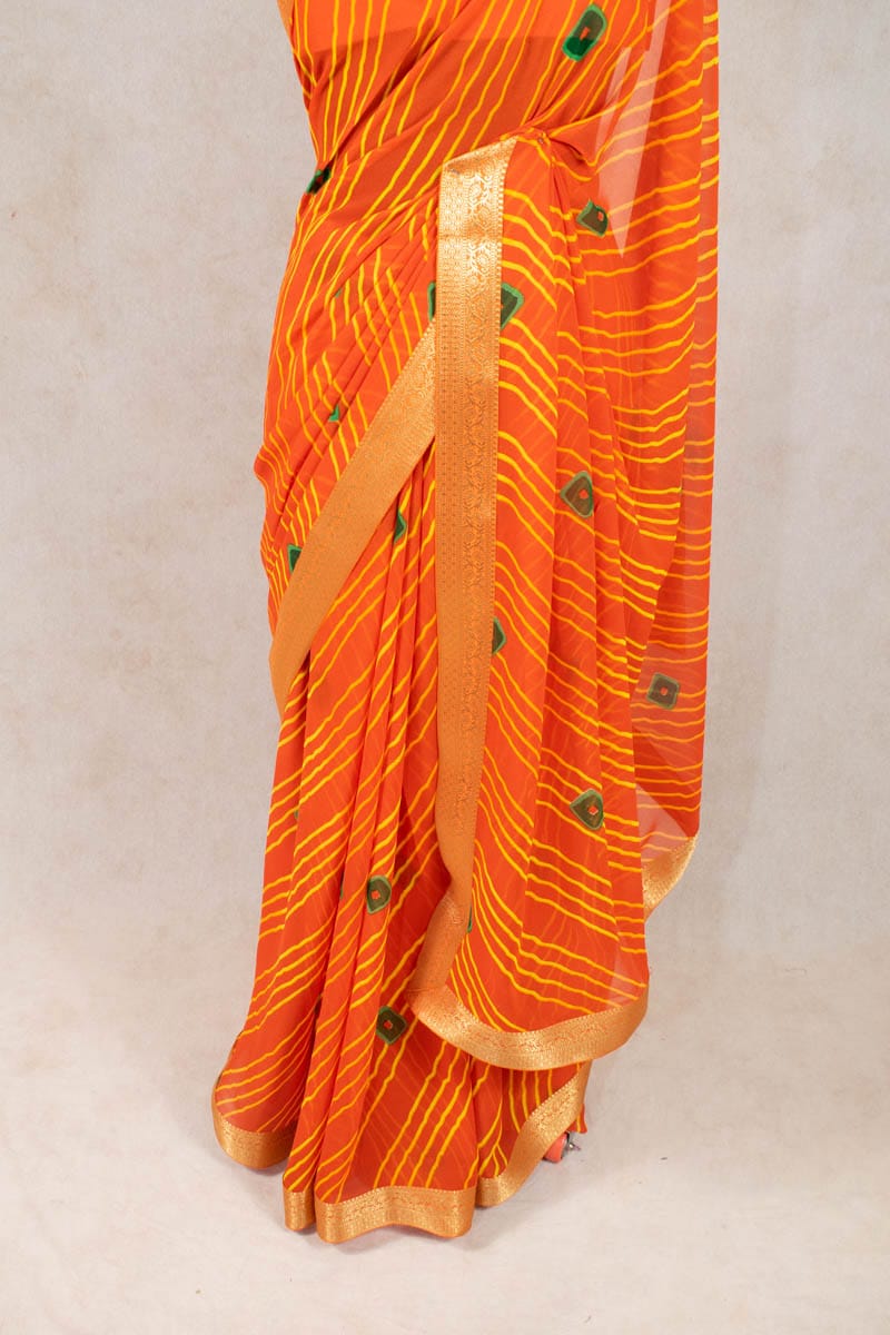 Leheriya Bandhani Saree in Georgette - Pure Elegance Unleashed - KANHASAREE