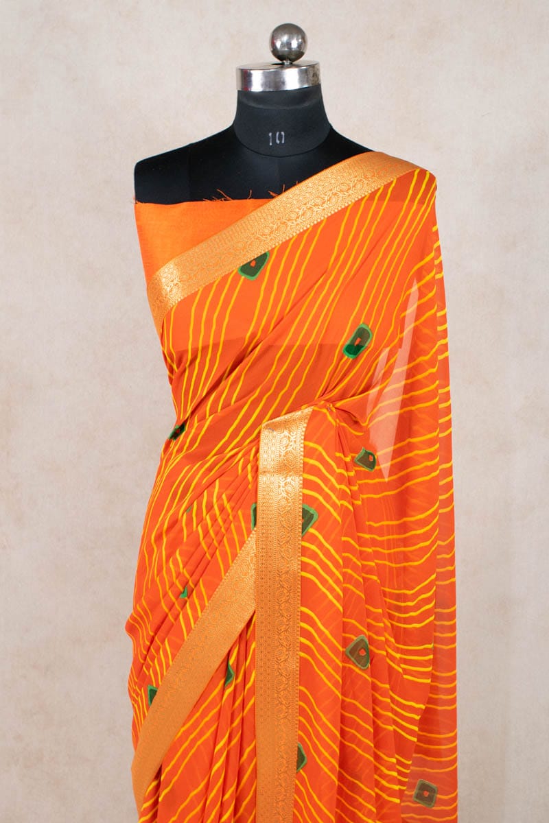 Leheriya Bandhani Saree in Georgette - Pure Elegance Unleashed - KANHASAREE