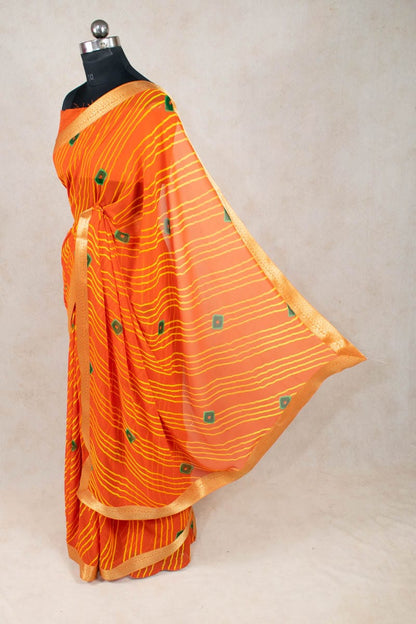 Leheriya Bandhani Saree in Georgette - Pure Elegance Unleashed - KANHASAREE