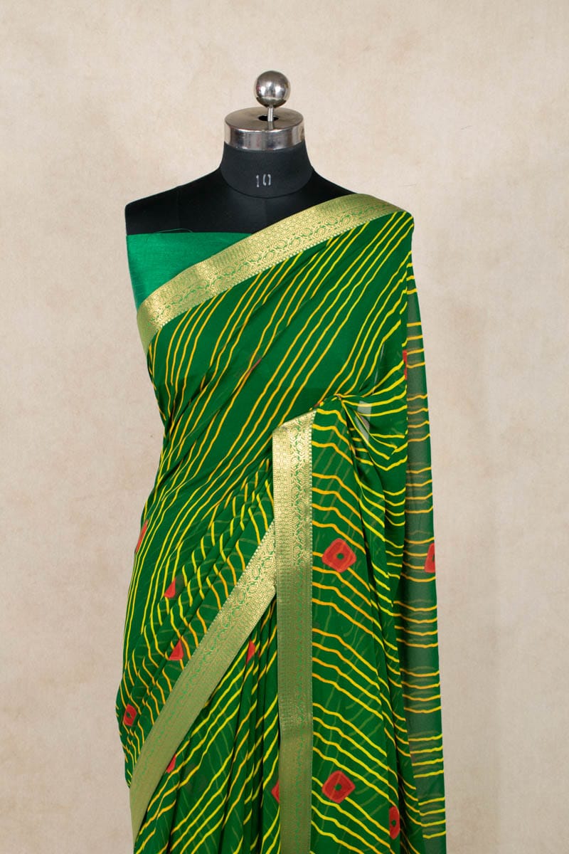 Leheriya Bandhani Saree in Georgette - Pure Elegance Unleashed - KANHASAREE